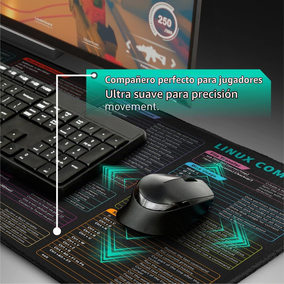 Pixiecube Alfombrilla para ratón de Línea de Comandos de Linux - Al...