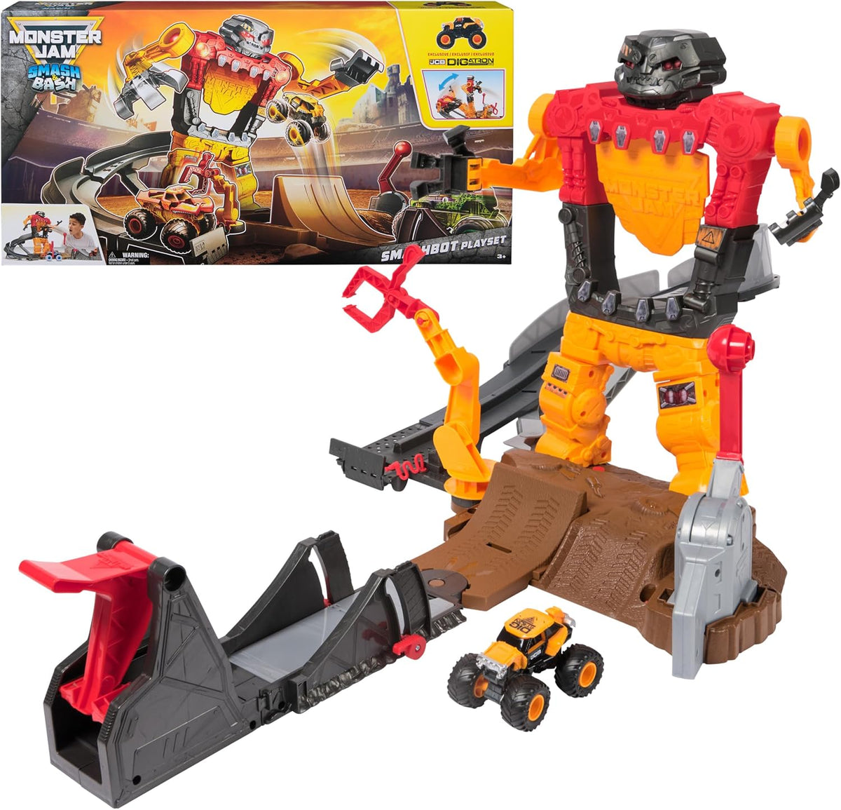 Monster Jam Smash & Bash SmashBot Playset con lanzador, exclusi...