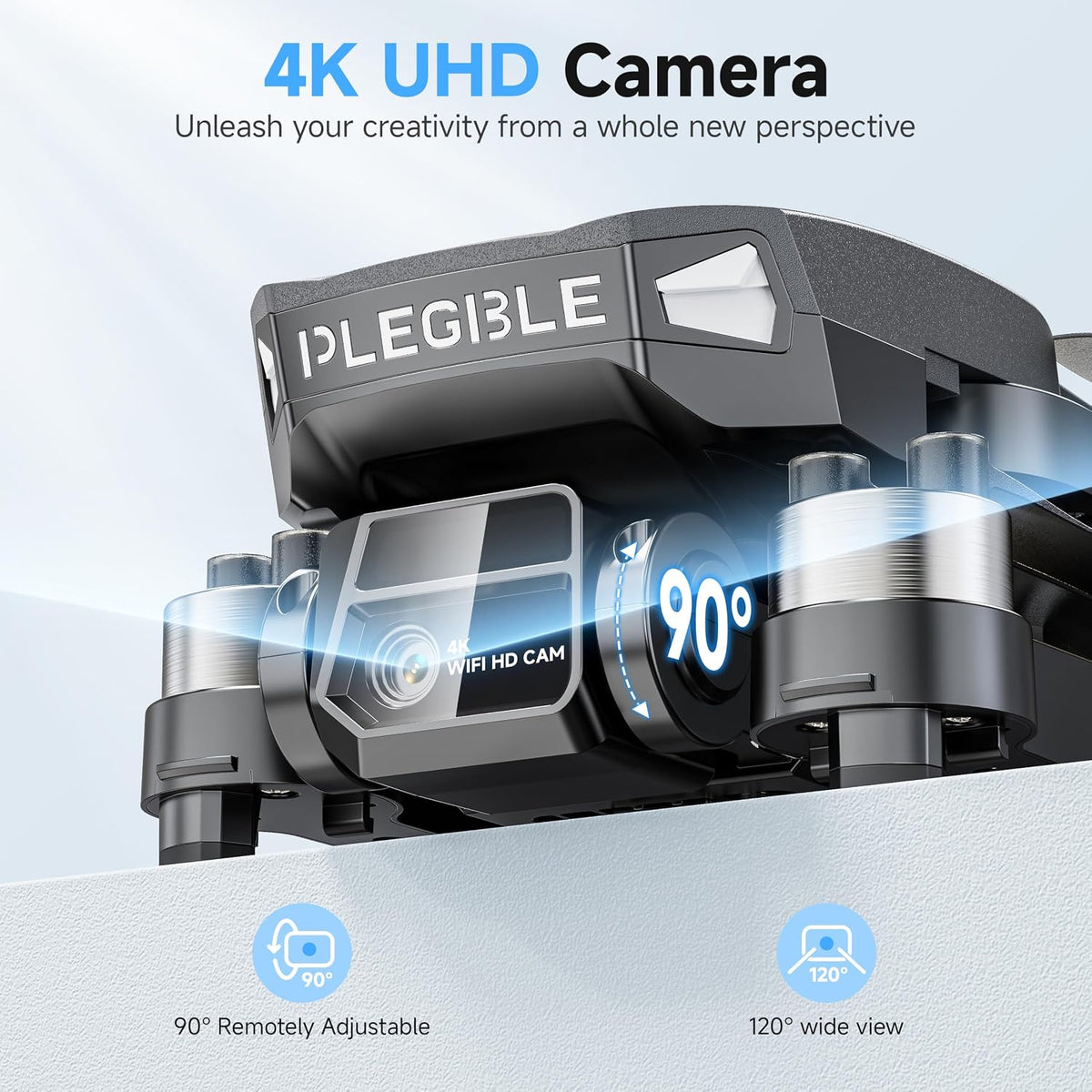 PLEGBLE Drones con cámara para adultos 4K, dron FPV principiante |...