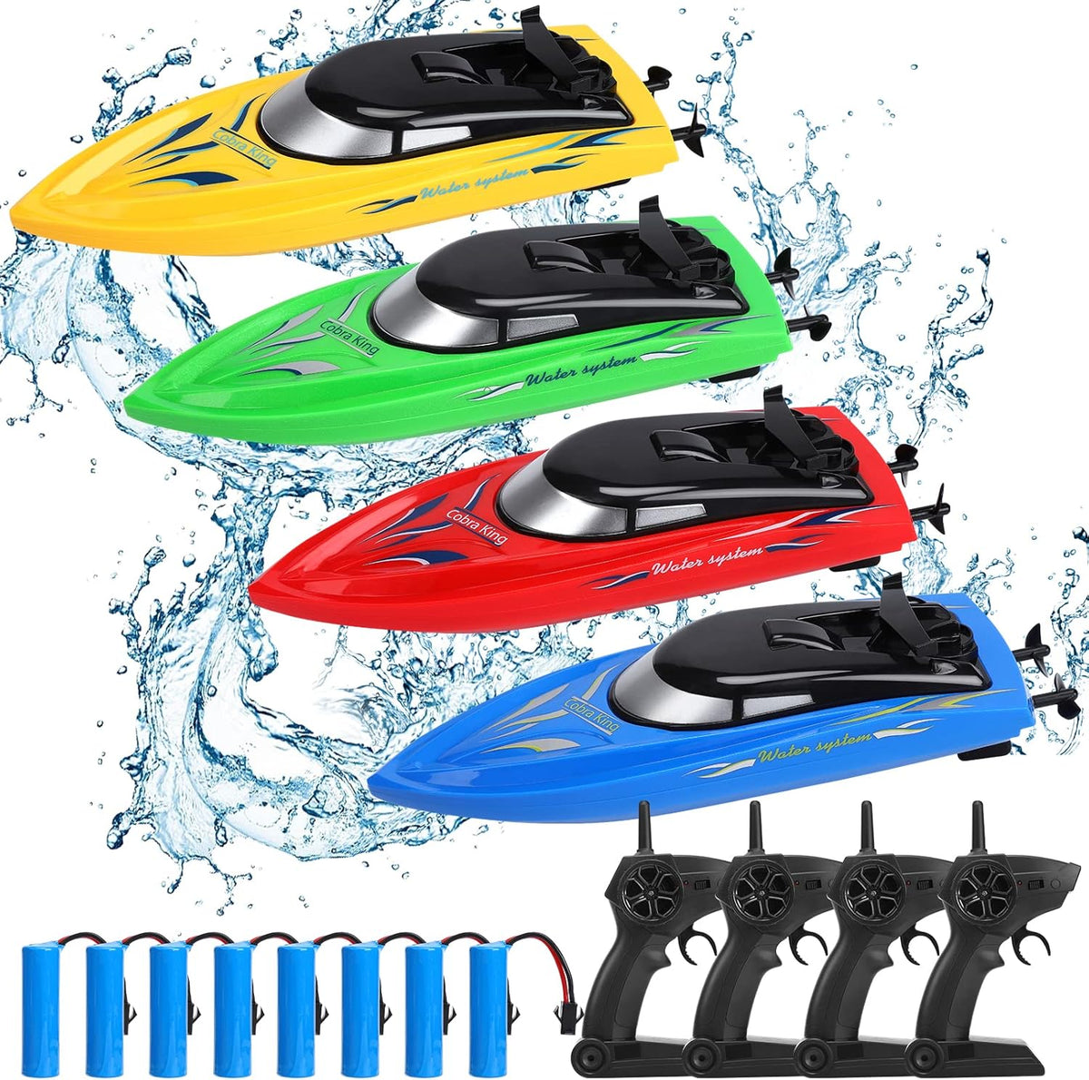 Lumiparty Paquete de 4 botes a control remoto, barcos de control re...
