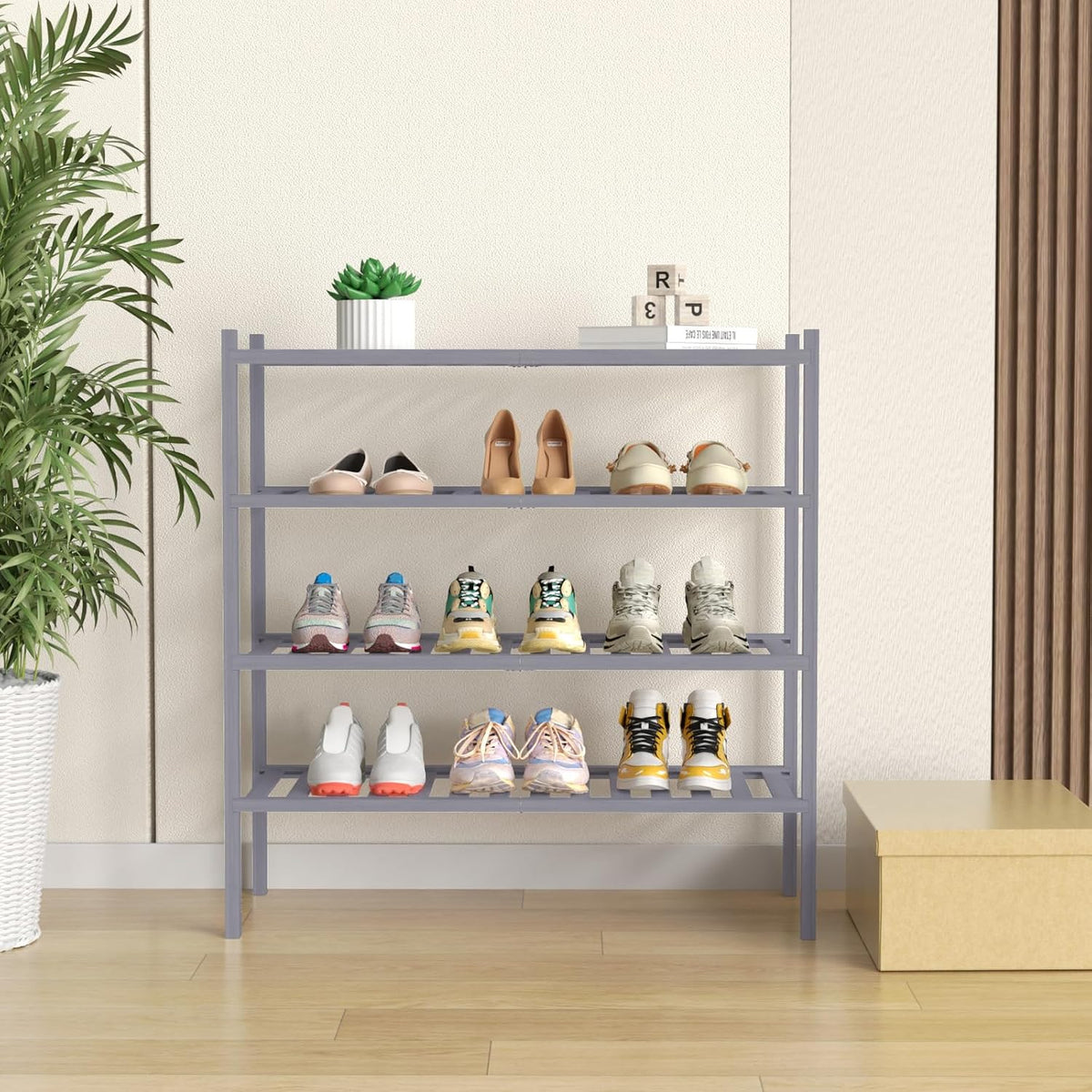 ROMGUAR CRAFT Zapatero de Bambú de 4 Niveles para Closet Independie...