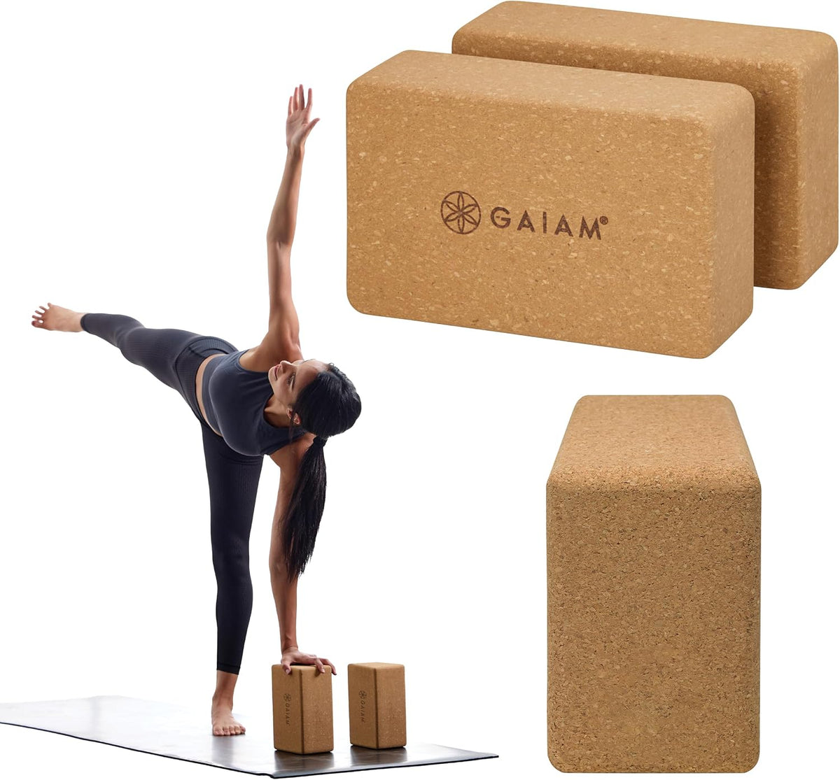 Gaiam Bloque de yoga \u2013 Espuma EVA sin látex \u2013 Superficie...