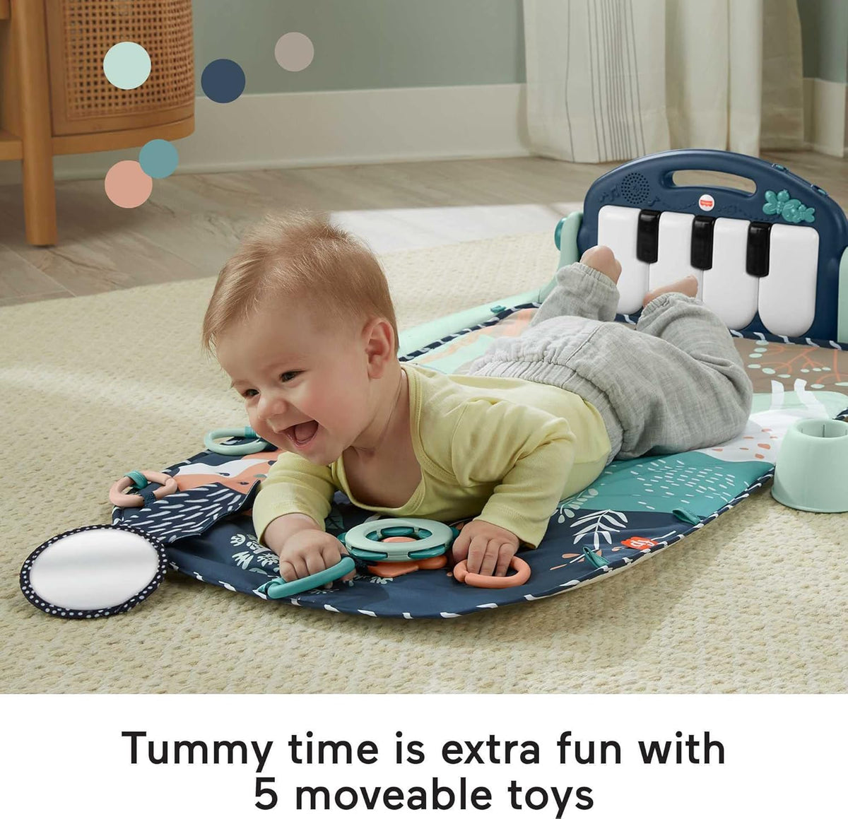 Fisher-Price Alfombra de juego para bebés Kick & Play Piano Gym...