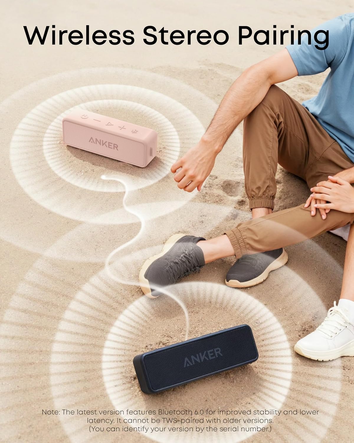 Anker Soundcore 2 Altavoz Bluetooth portátil, sonido estéreo, IPX7...