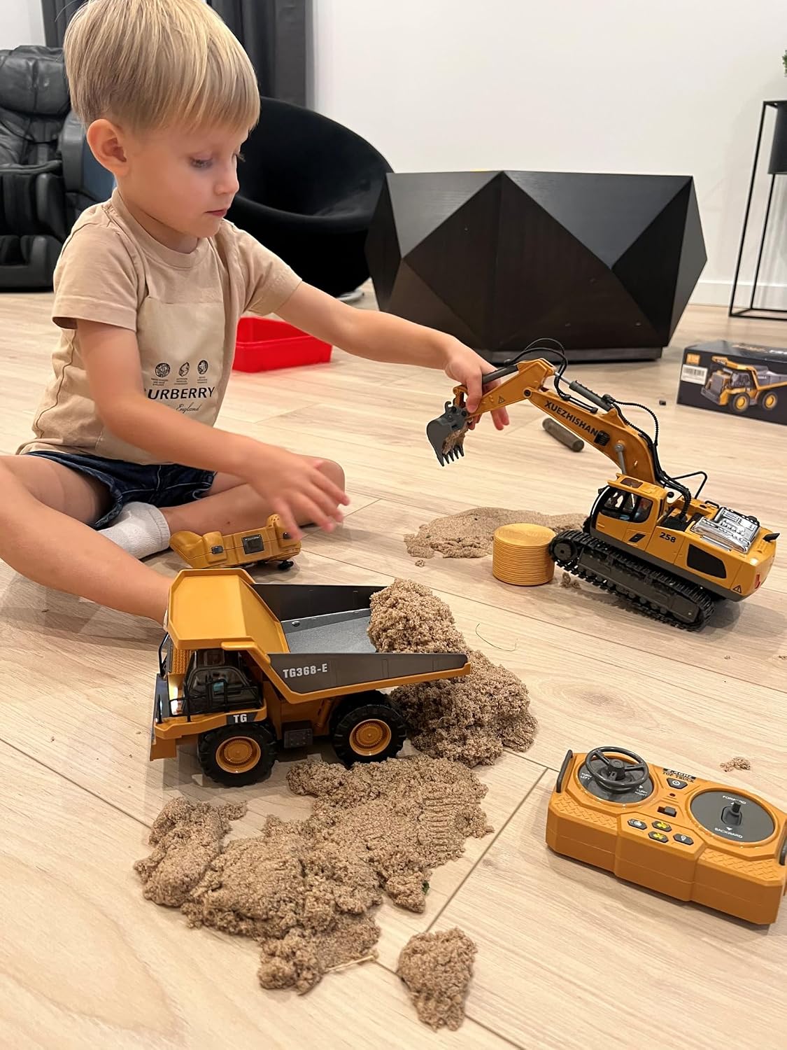 KIDMARKT - Excavadora de juguete a control remoto para niños, camió...