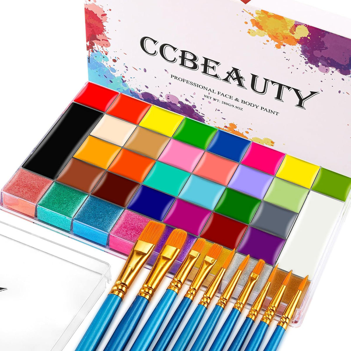 CCbeauty - Pintura facial y corporal profesional, kit de paleta gra...