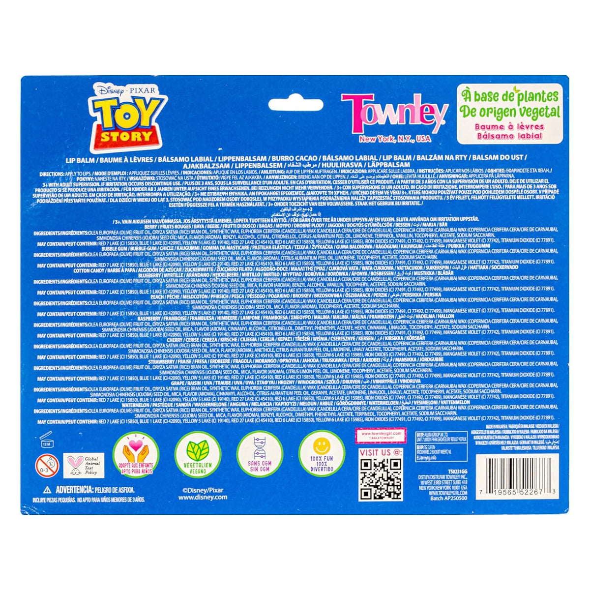 Toy Story - Juego de bálsamo labial, 10 piezas con adornos 3D extra...