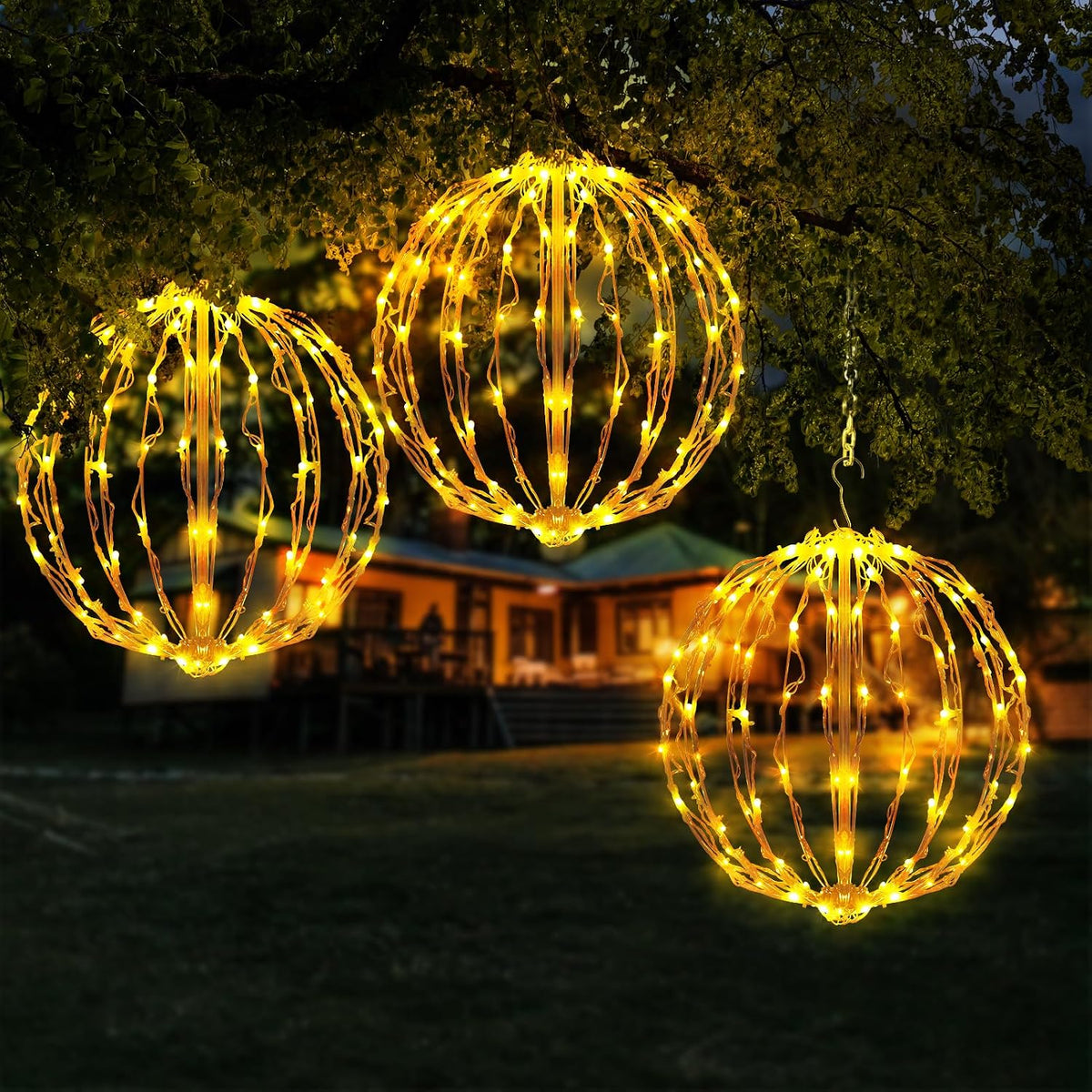 Bolas de luz de Navidad de 16 pulgadas, paquete de 3 decoraciones n...