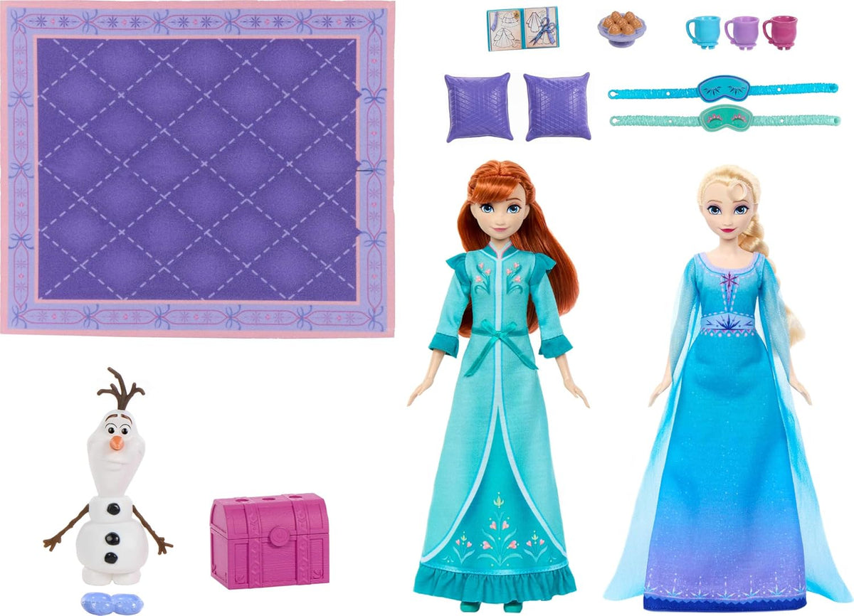 Mattel Disney Frozen Anna & Elsa Slumber Sister Juego de 2 muñe...