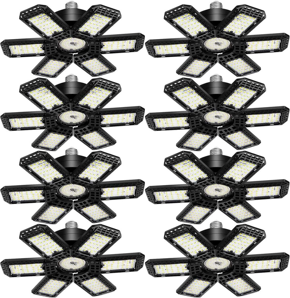 AUDLES Paquete de 8 luces LED de garaje, 200 W, 20000 lúmenes, 6500...
