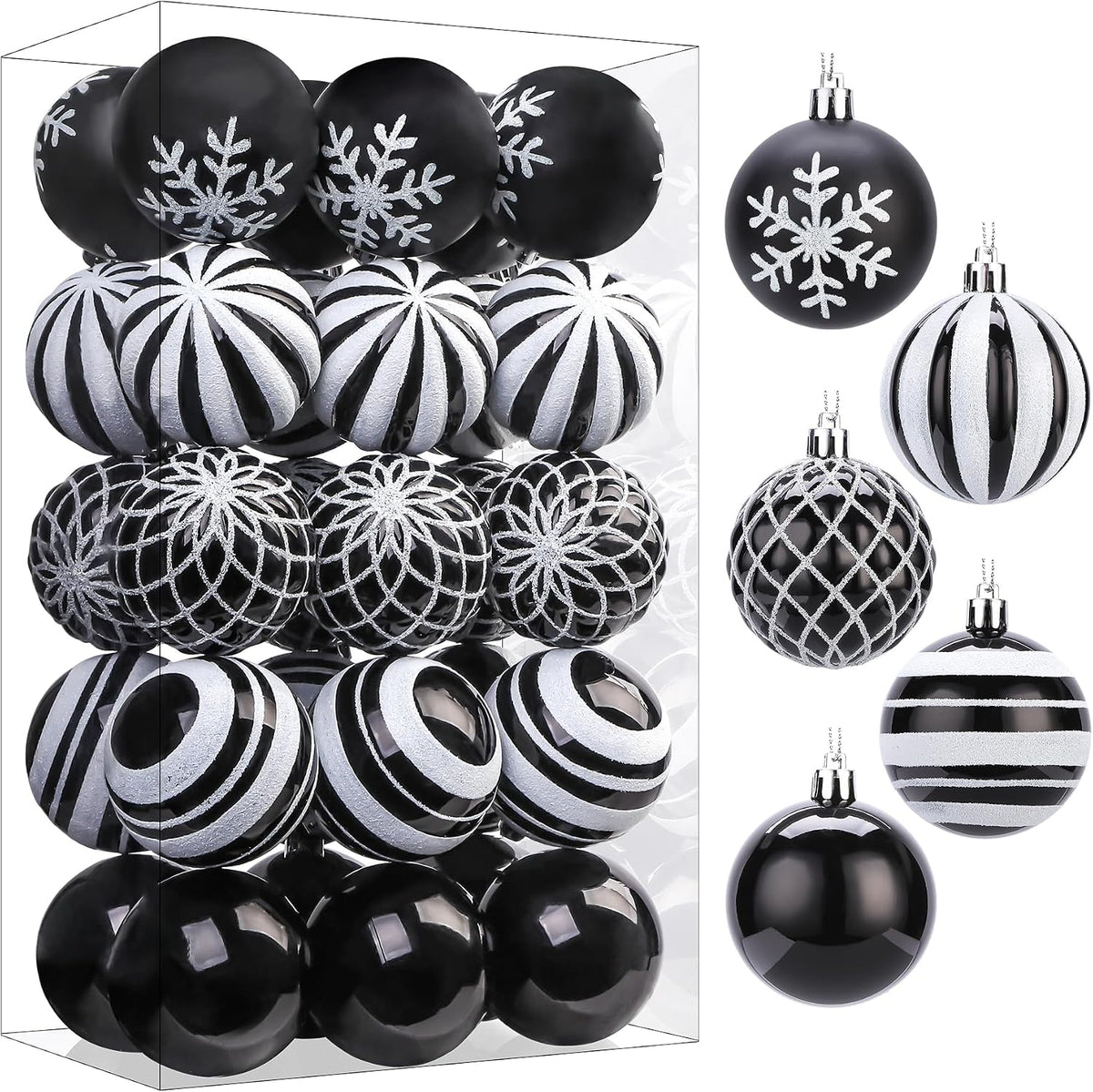 SHareconn 30 bolas de árbol de Navidad de 2.36 pulgadas, adornos en...