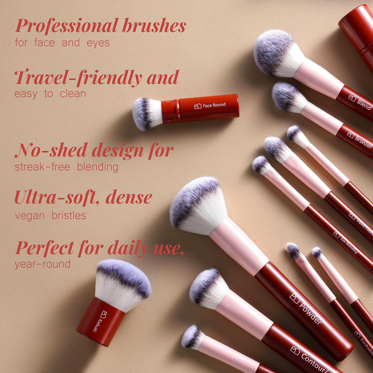 Kit de brochas de maquillaje BS-MALL \u2013 Herramientas profesiona...