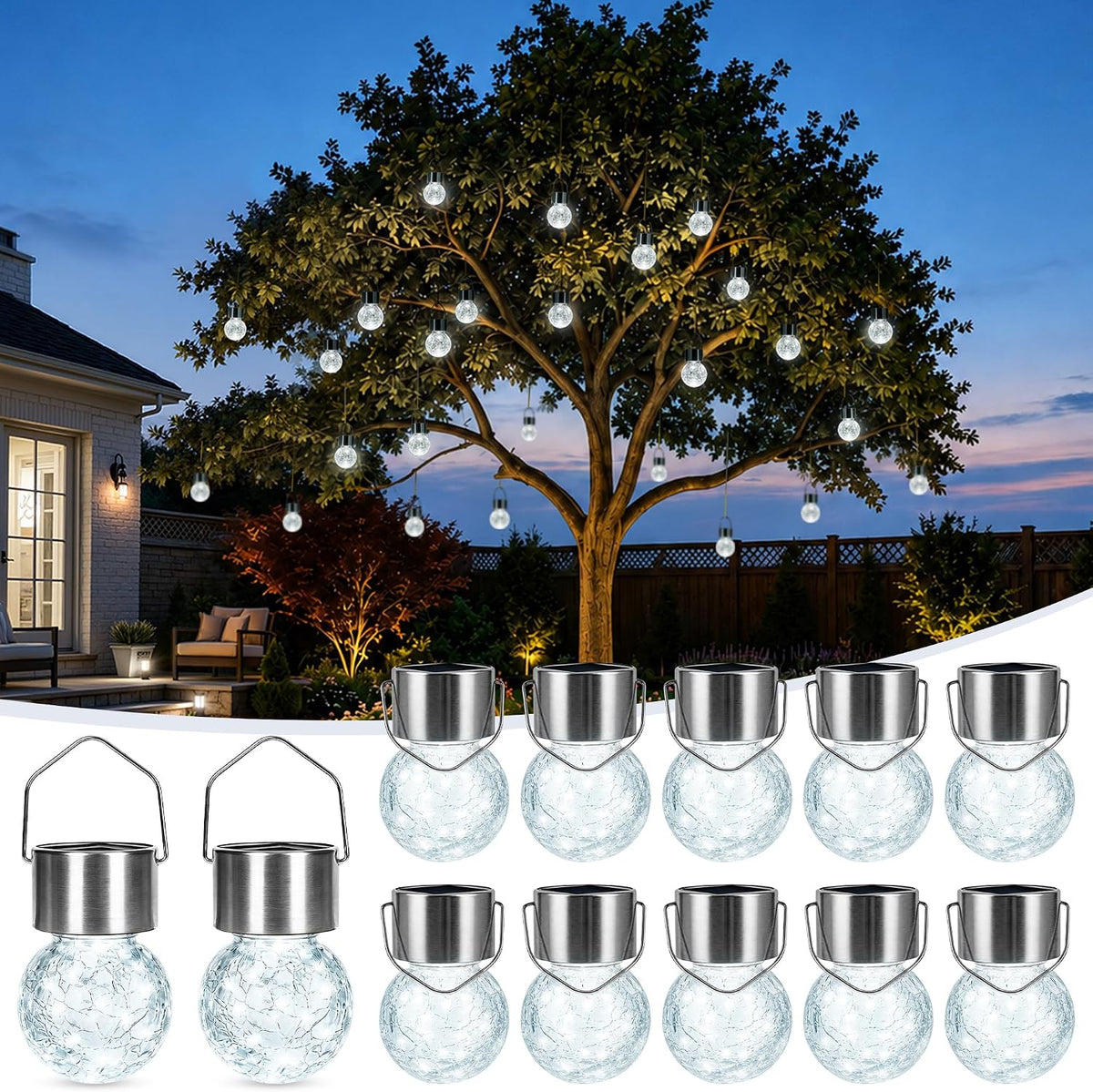 GIGALUMI Luces solares para decoración de jardín al aire libre | Bl...