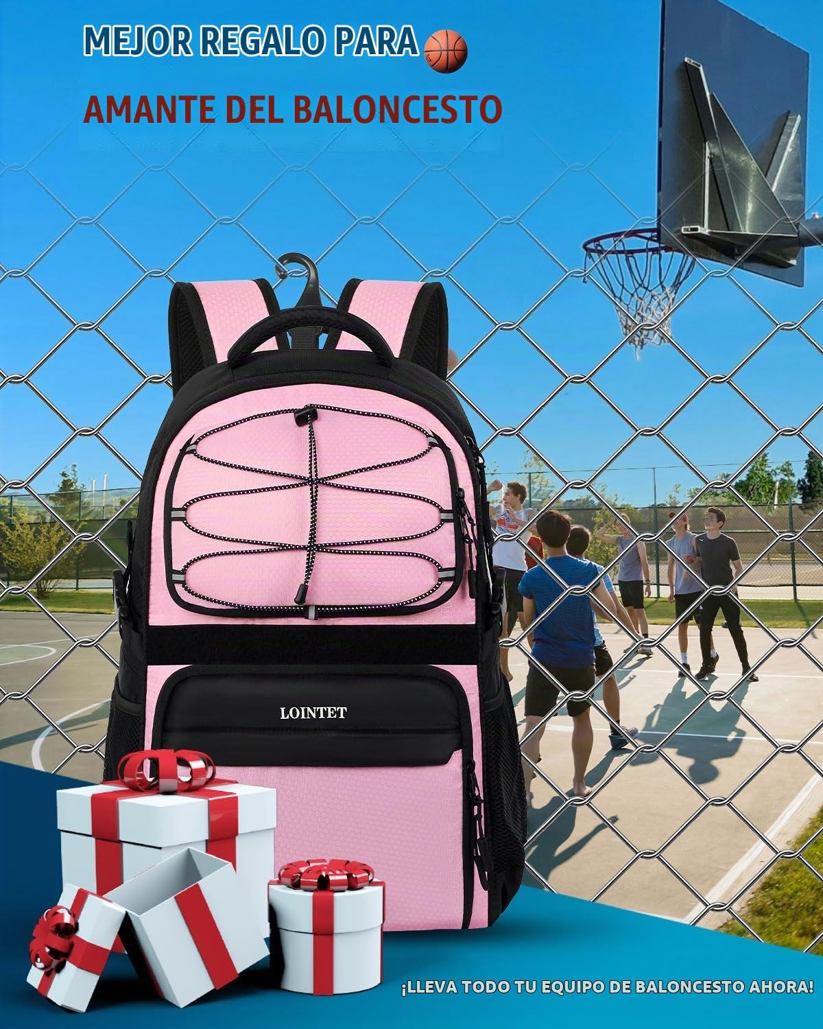 LOINTET - Mochila de baloncesto con compartimento para pelotas y za...