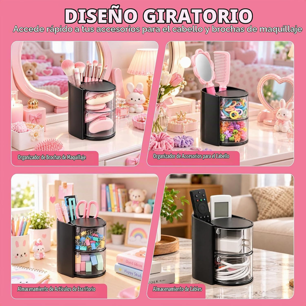 Luscinia Organizador de accesorios para el cabello con soporte para...