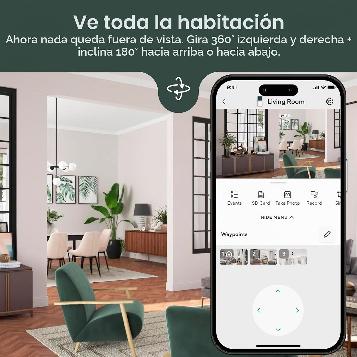 WYZE Cam Pan v3, cámara de seguridad para interiores y exteriores c...
