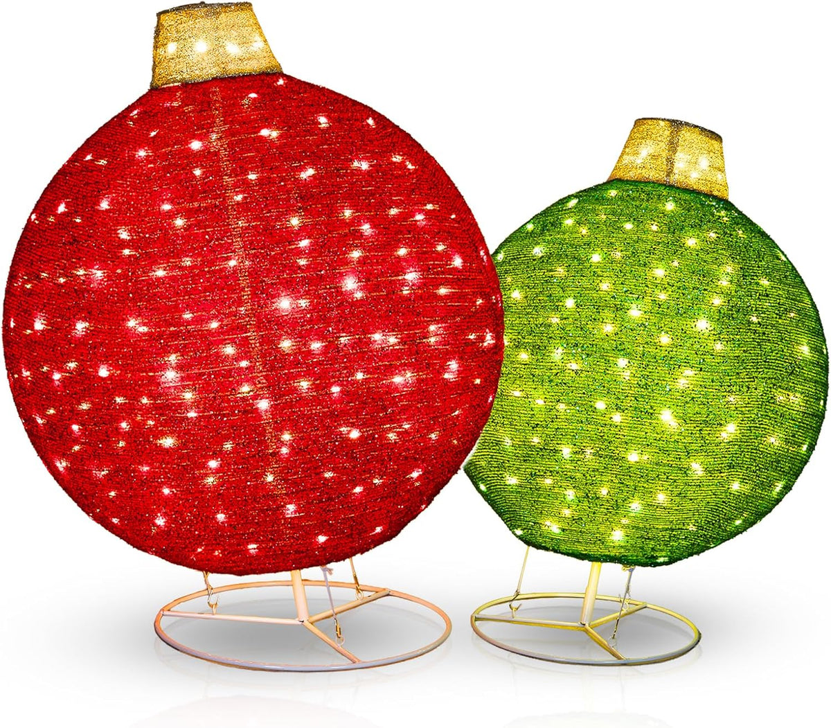 Arborvigro Paquete de 2 adornos de Navidad plegables de 30 y 24 pul...