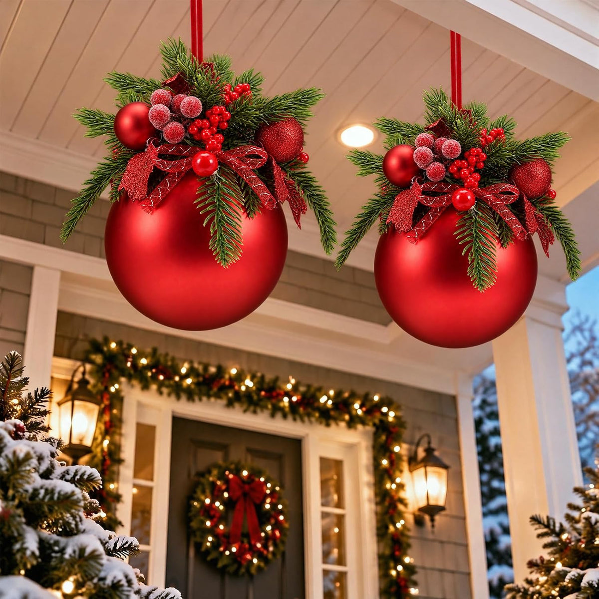 Foilswirl 2 adornos de bola de Navidad grandes de 10 pulgadas para...