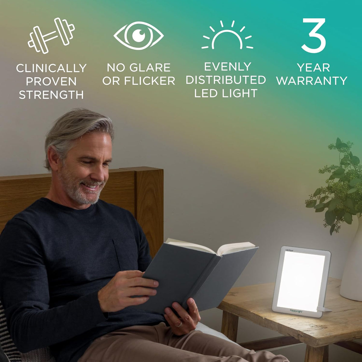 Verilux HappyLight Lucent - Lámpara de terapia de luz de un solo to...