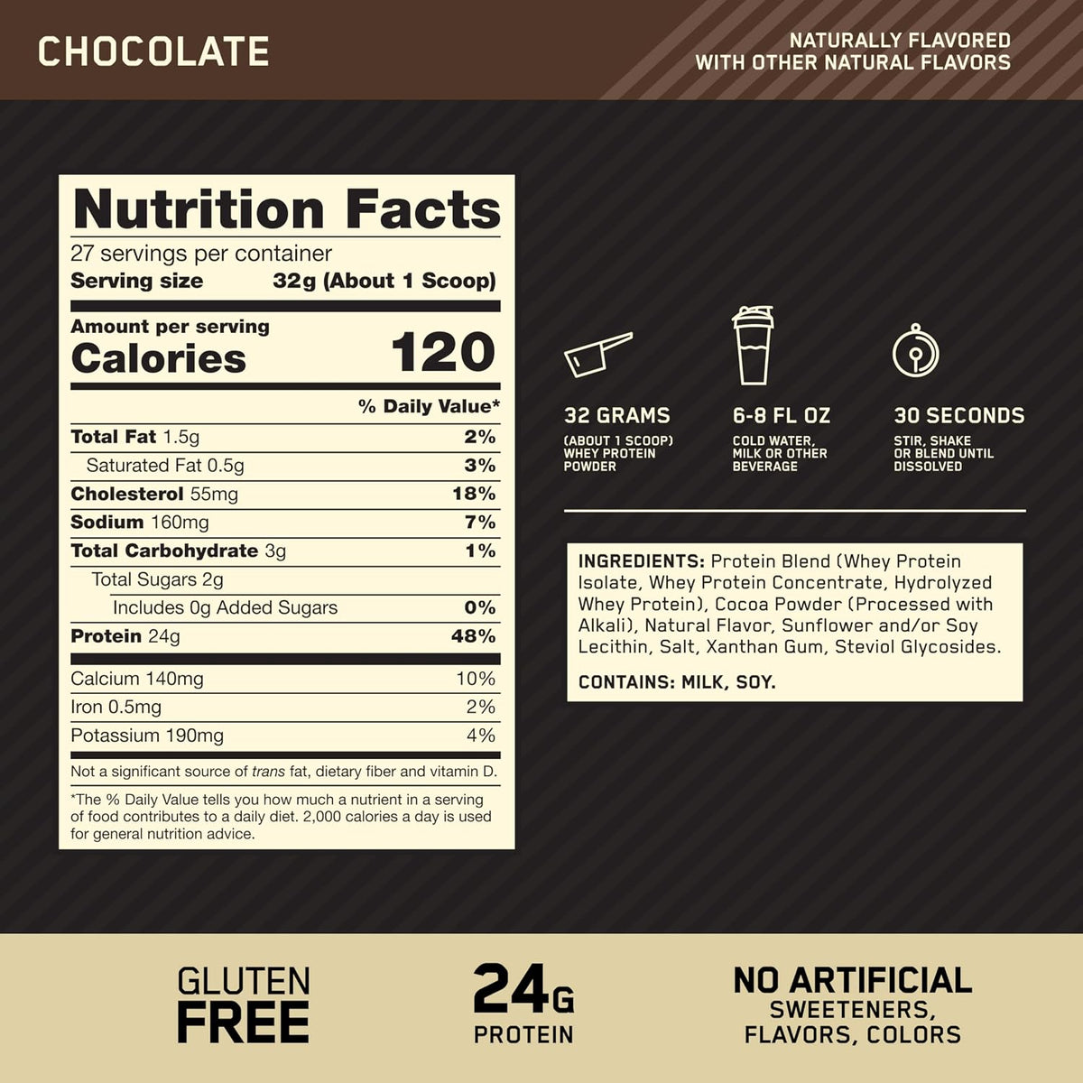 Optimum Nutrition Estándar dorado 100% Proteína de Suero de Leche e...