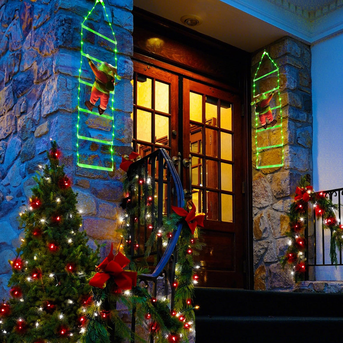 Toodour Luz LED de Navidad, luces decorativas de escalera de Navida...
