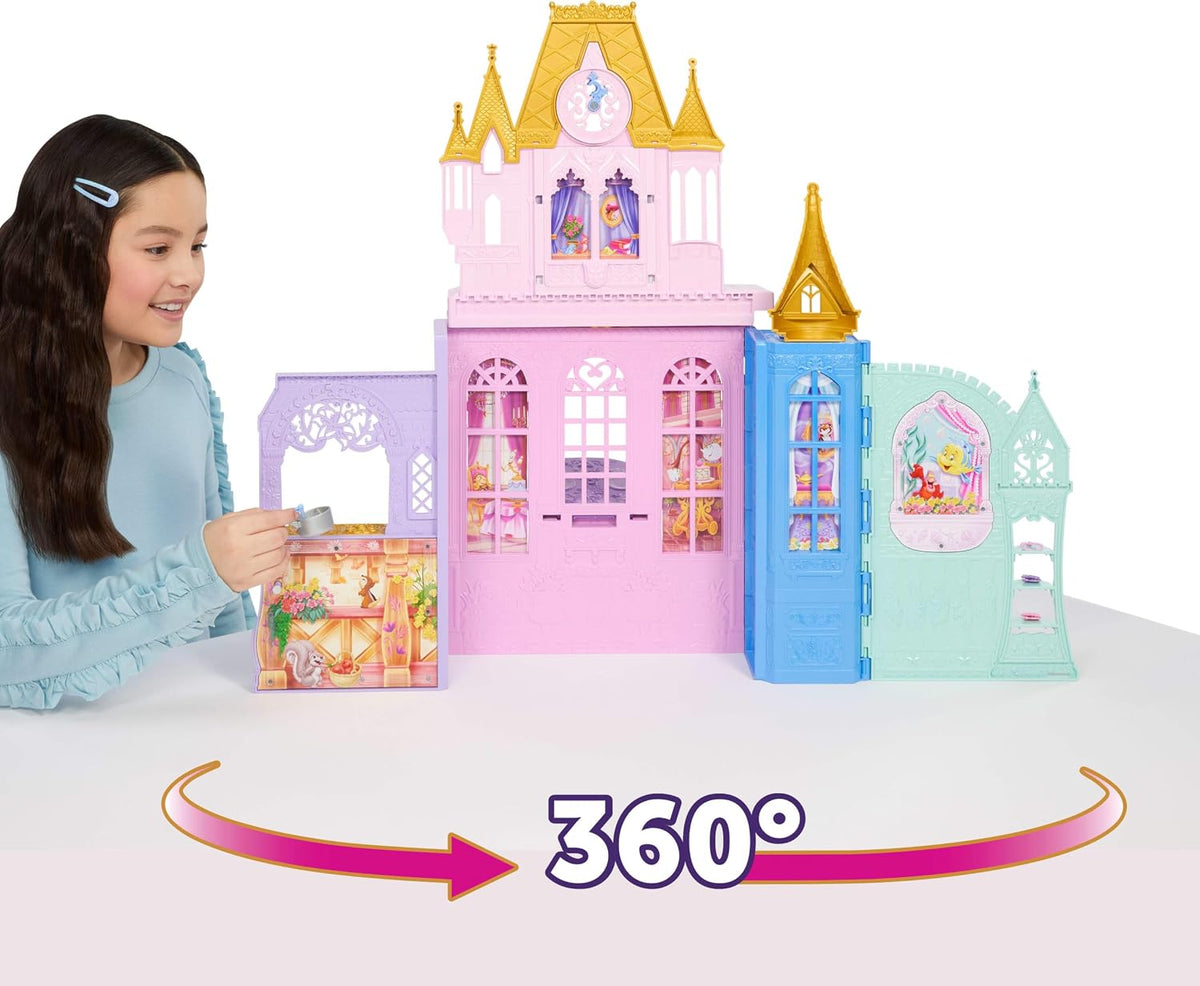 Juego portátil de castillo de princesa Disney de Mattel para cerrar...