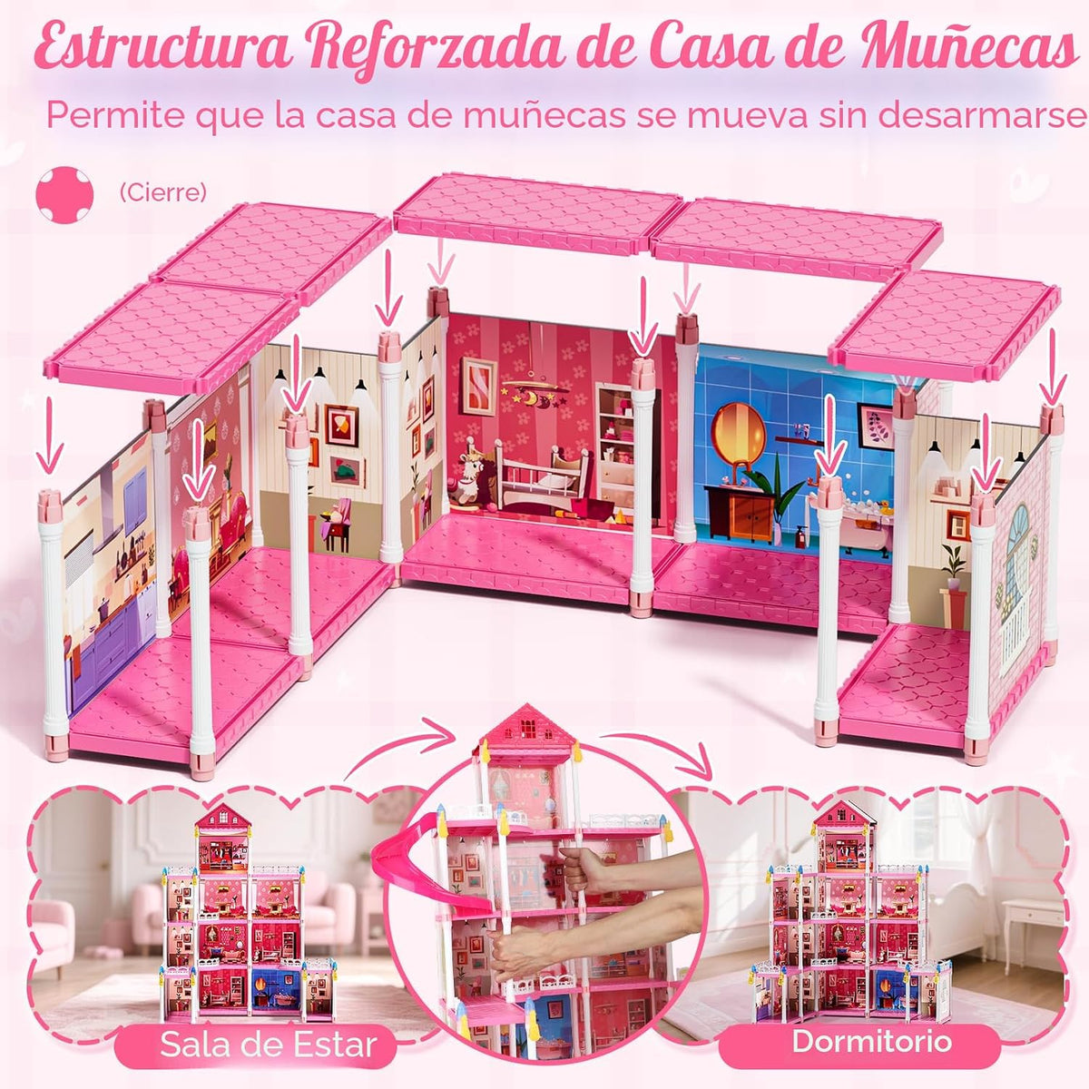 Lehoo Castle Doll House 4 pisos 12 habitaciones, juego de casa de m...