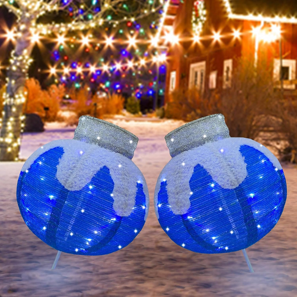 Esferas de Navidad Iluminadas Decoraciones para Exteriores, 2 pieza...