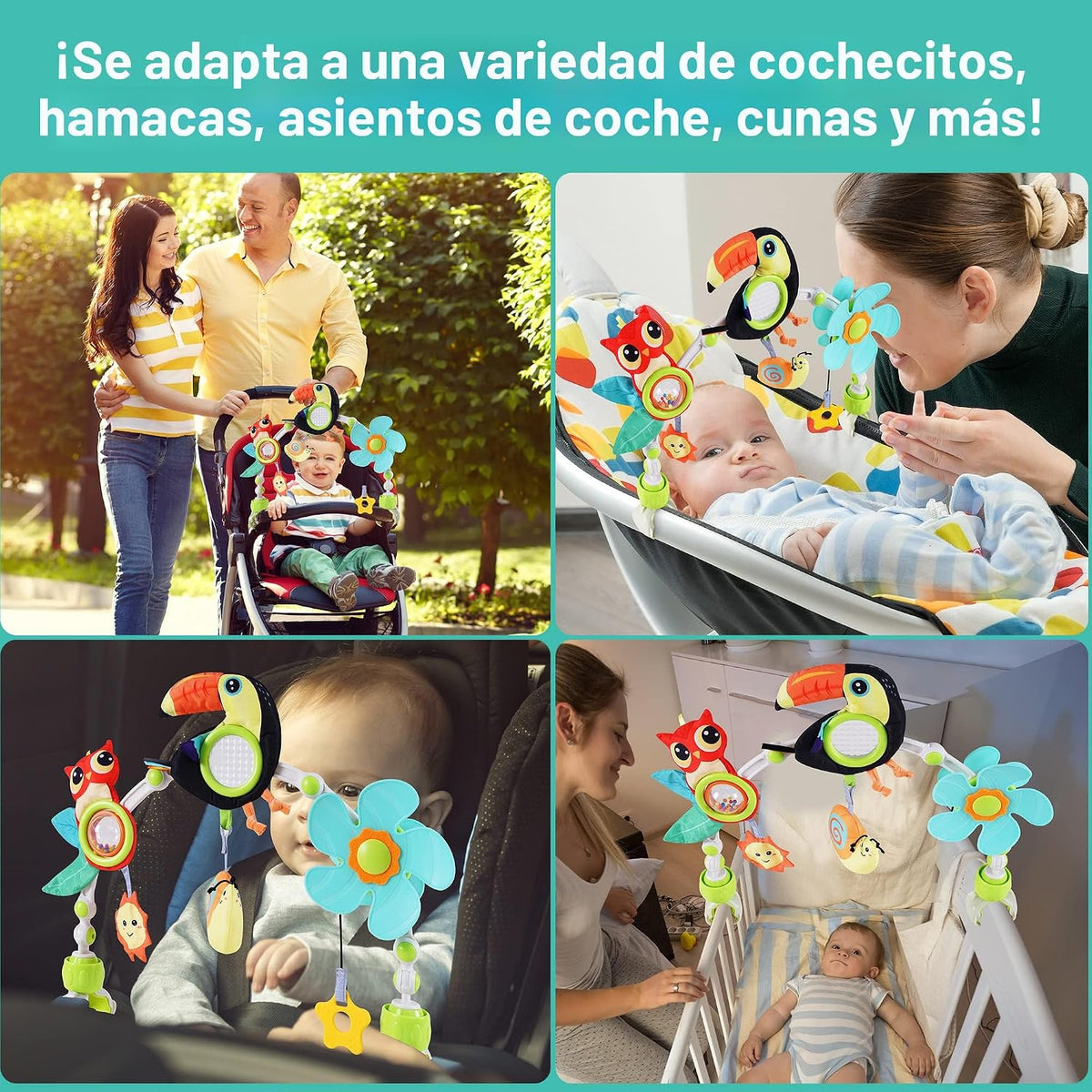 Lynncare Juguete de arco de bebé ajustable asiento de coche juguete...