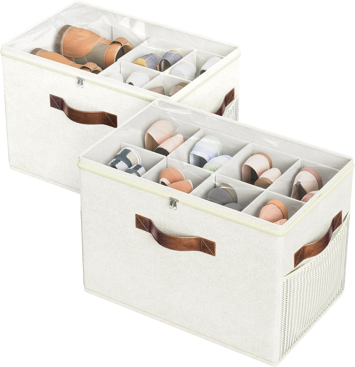 Paquete de 2 organizadores de zapatos para armario, almacenamiento...
