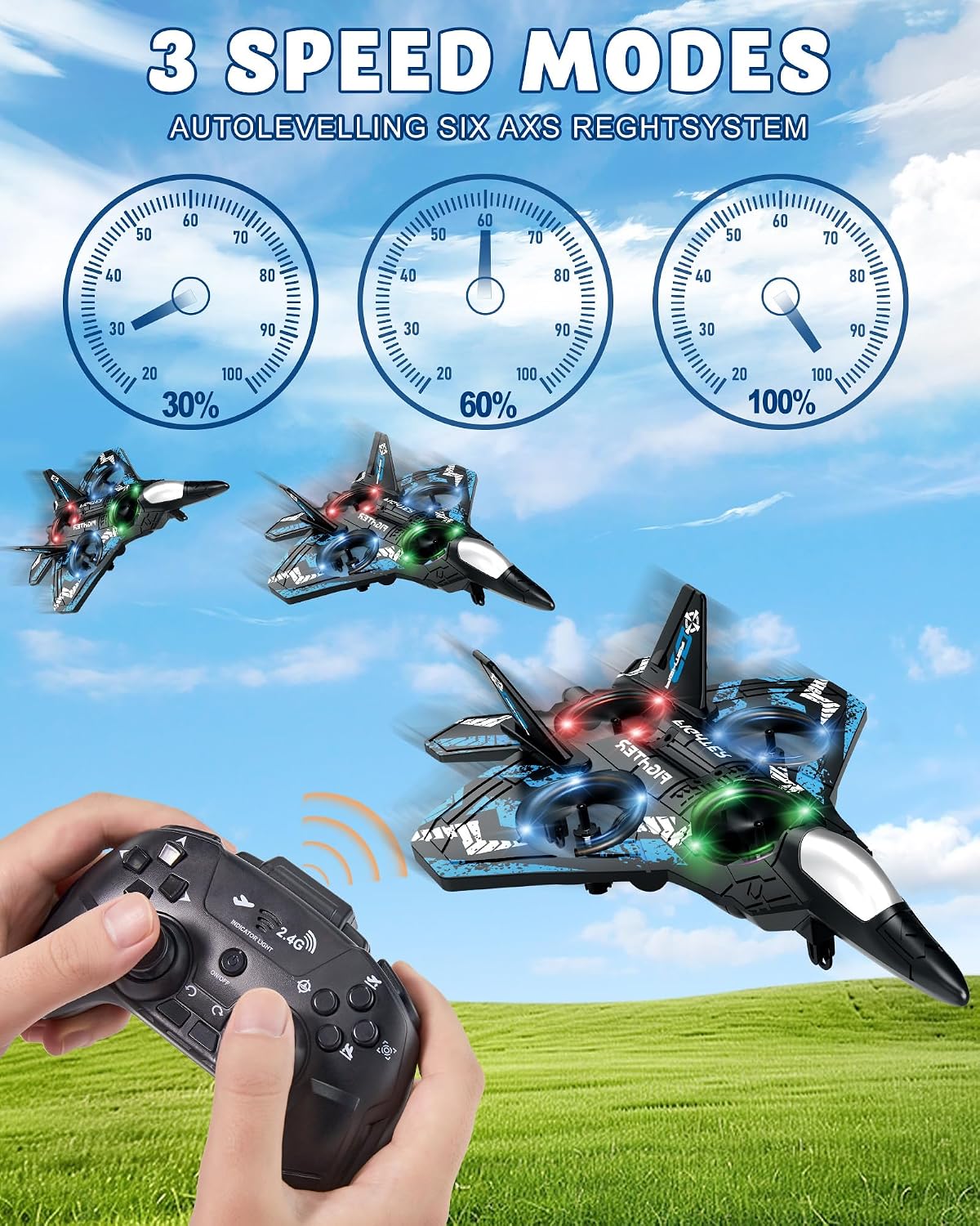 JoyRapt - Drones de espuma RC para niños, avión de control remoto,...