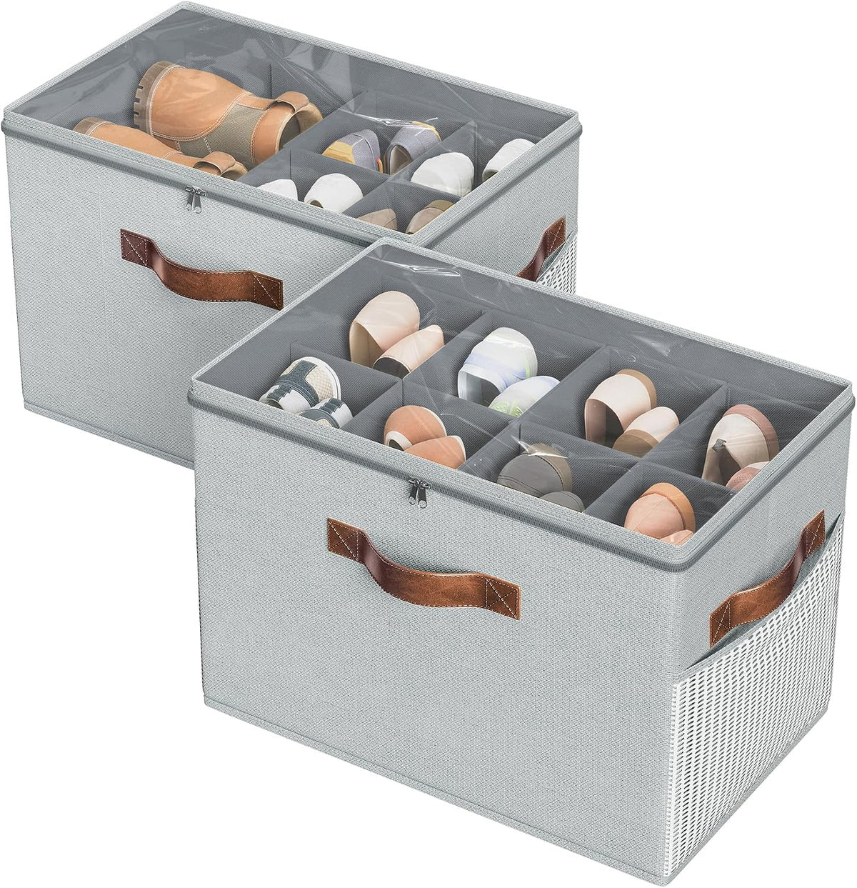 Paquete de 2 organizadores de zapatos para armario, almacenamiento...