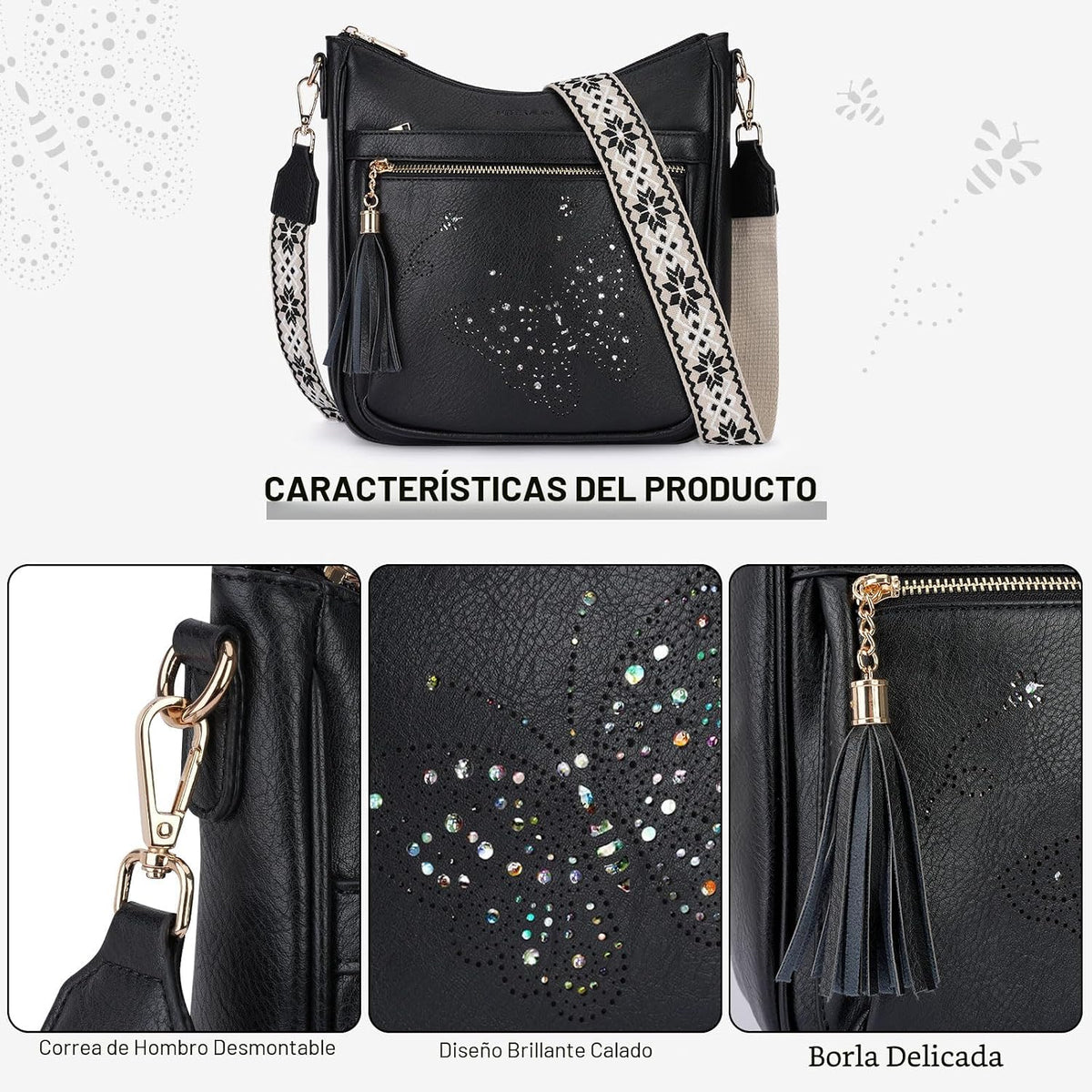 KITEVIUN - Bolsos tipo bandolera medianos para mujer, modernos, bol...