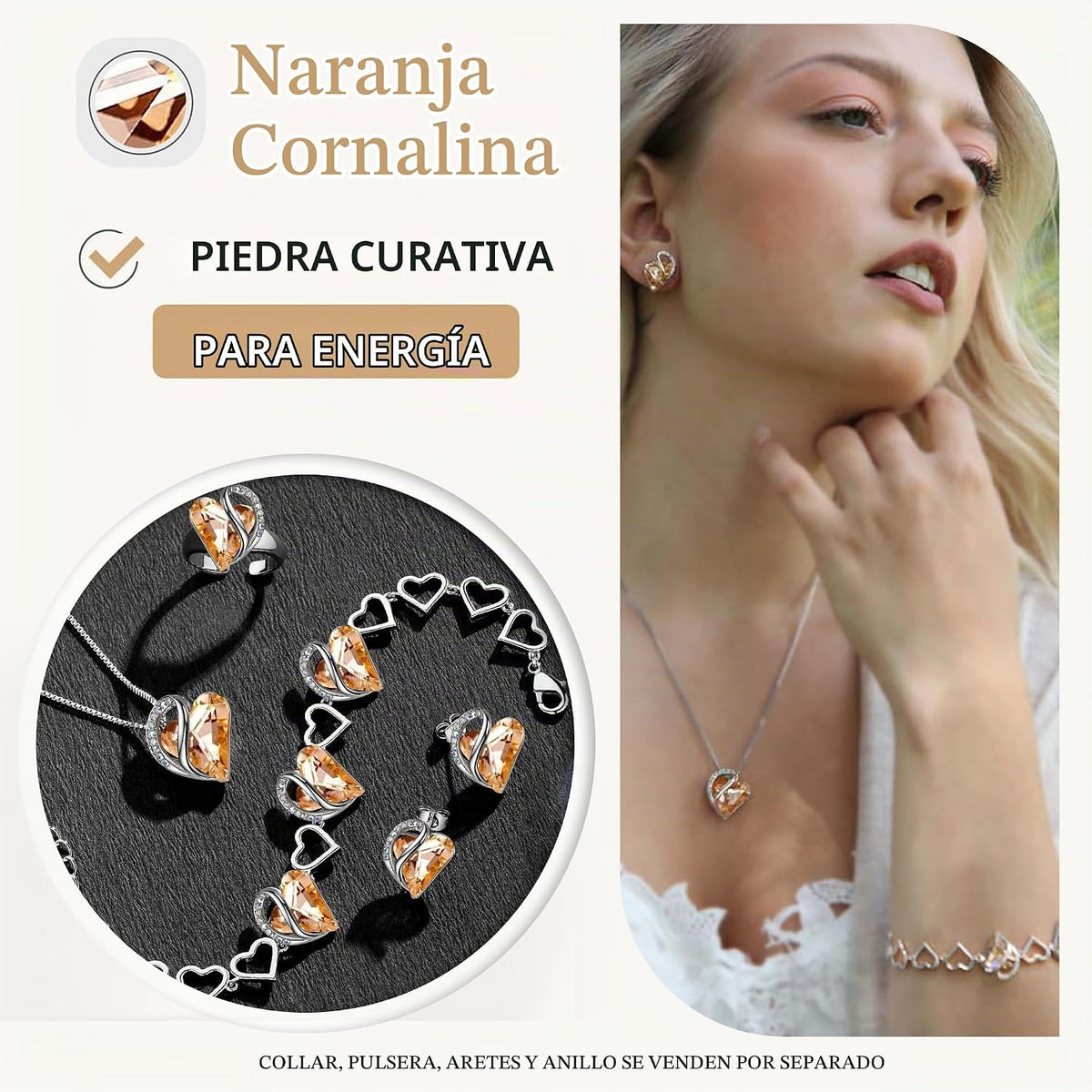 Leafael - Aretes de tuerca de cristal con piedra natal de corazón i...