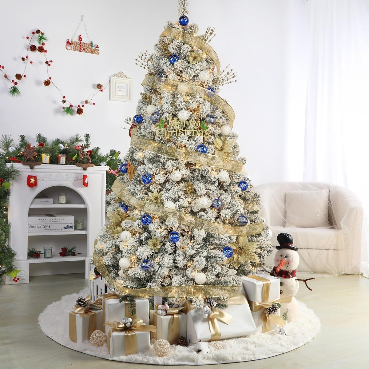 SHareconn 30 bolas de árbol de Navidad de 2.36 pulgadas, adornos az...