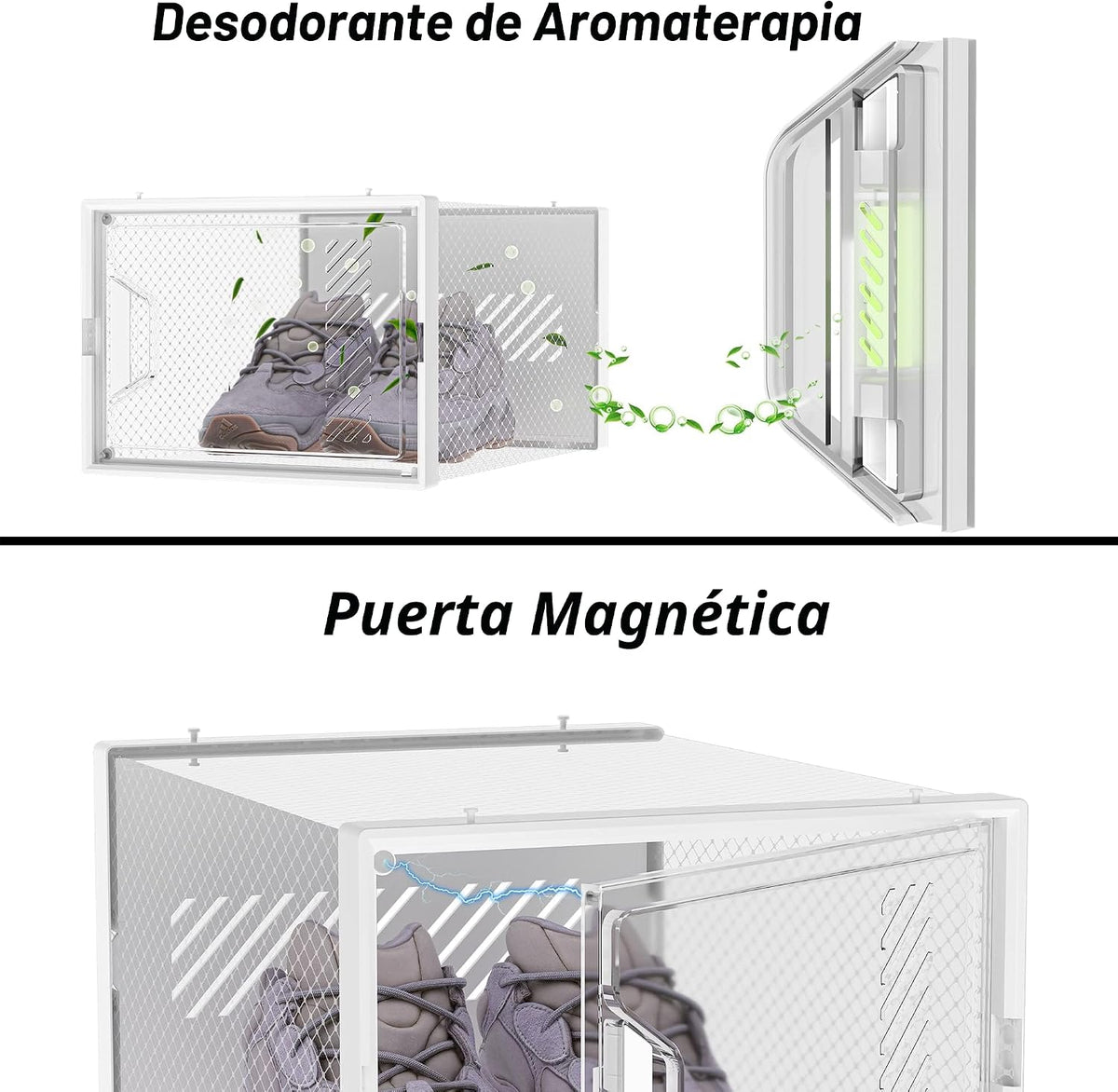 SIMPDIY Cajas de almacenamiento de zapatos transparentes XL, organi...