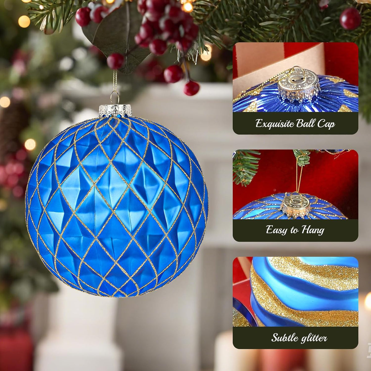 Alupssuc Adornos de bolas de Navidad grandes de 6 pulgadas\/5.906 i...