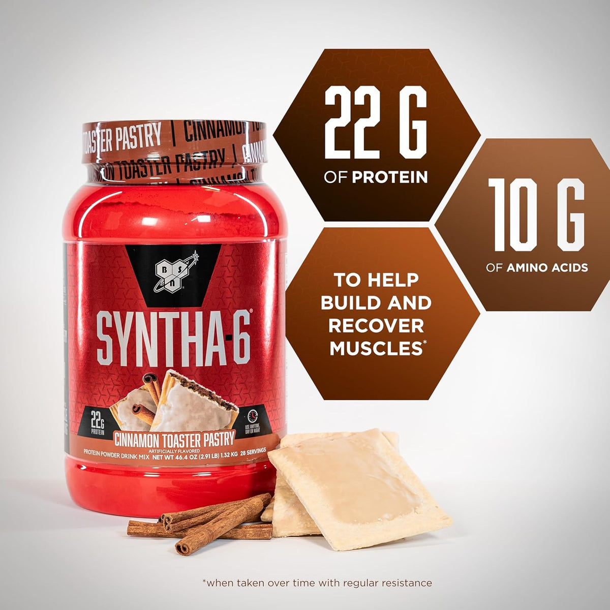 BSN SYNTHA-6 Proteína en polvo premium, pastel tostador de canela,...