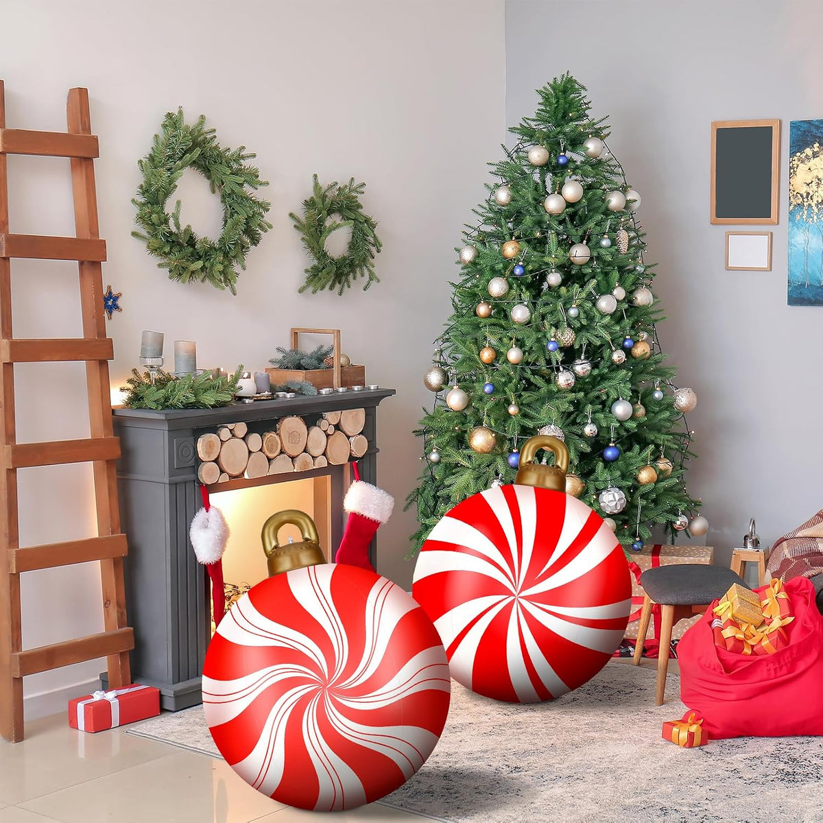 Jetec - 2 bolas de Navidad inflables gigantes de 32 pulgadas | Dise...