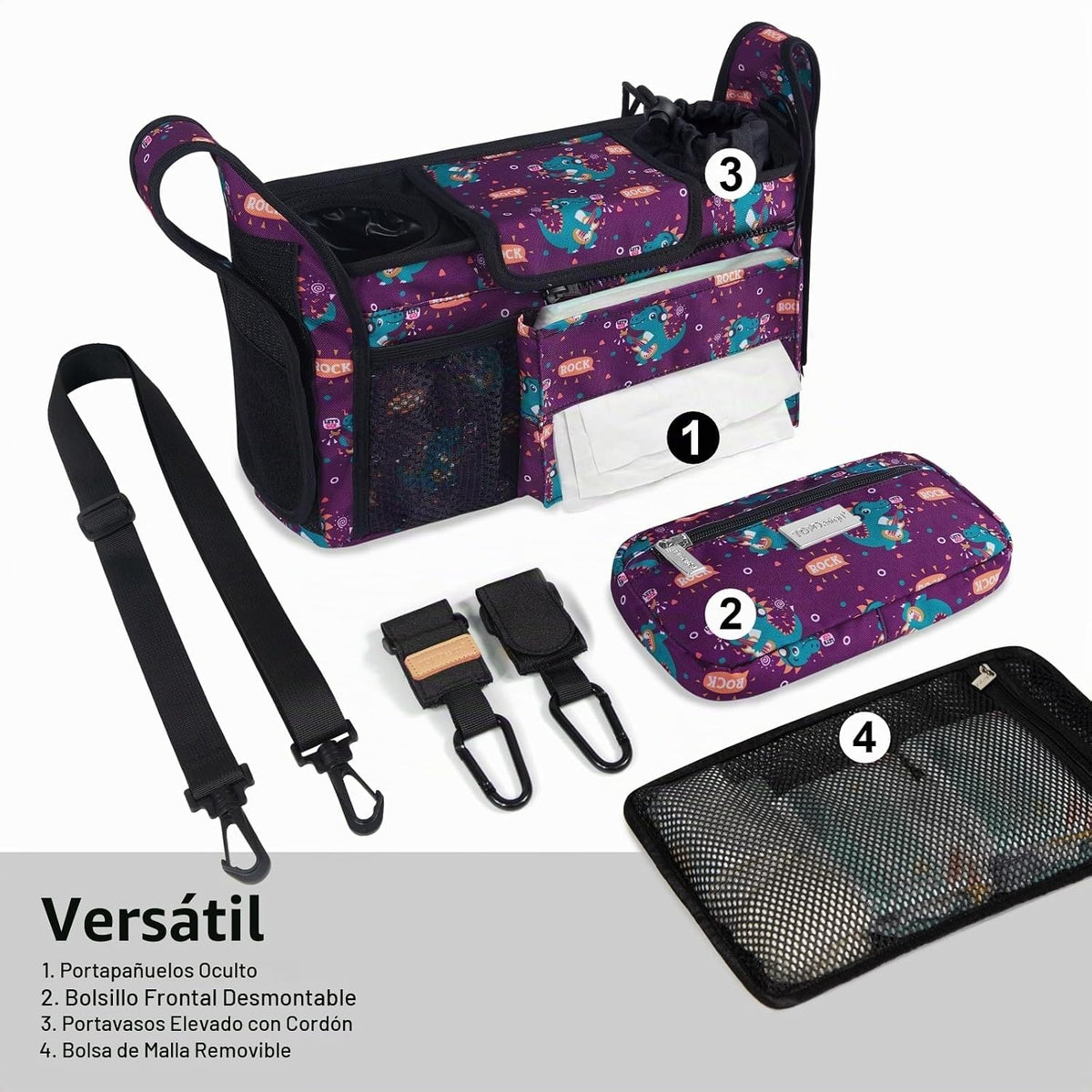 TOPDesign Organizador universal para cochecito de bebé, carrito de...