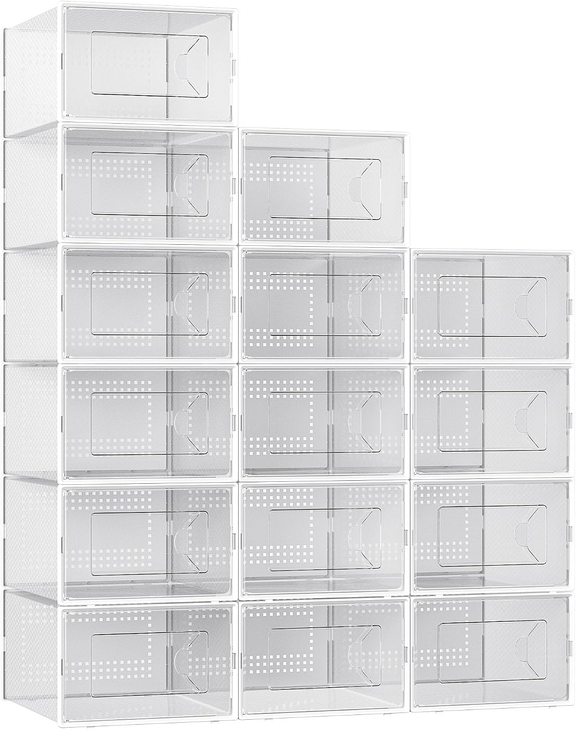 Foluck Caja de almacenamiento de zapatos extragrande, paquete de 15...