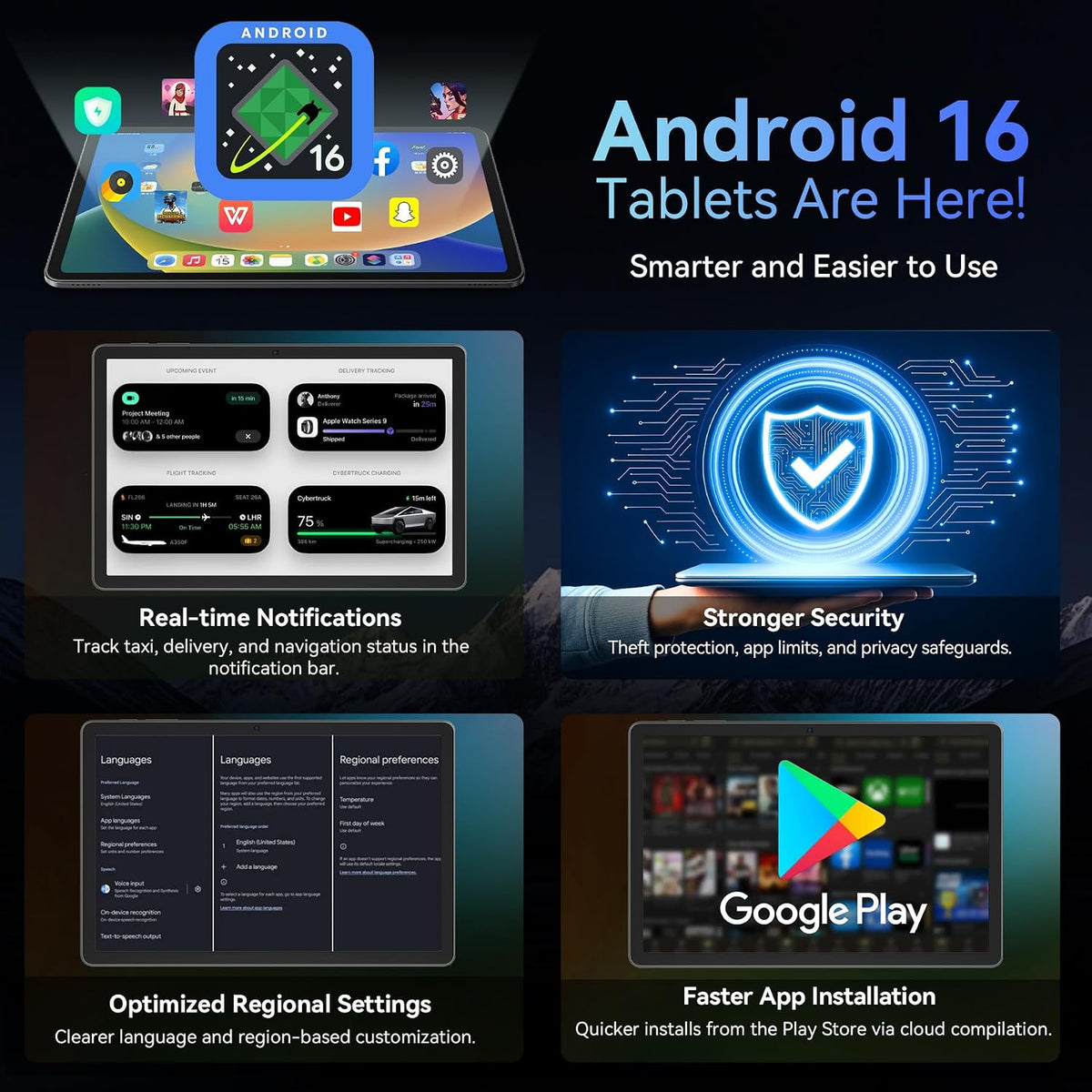 TABWEE Tableta, 11 pulgadas 2K Android 16 tabletas con teclado 24GB...