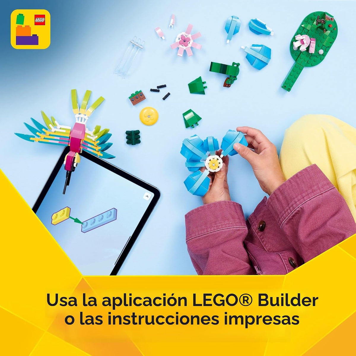 LEGO Creator 3 en 1 Animales salvajes: Colibrí colorido 31384 | Jug...