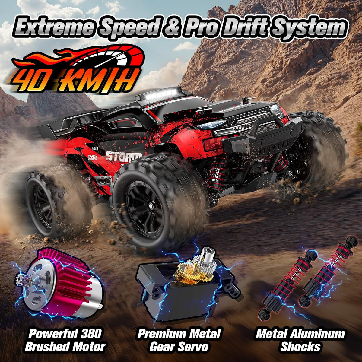 Lvcdzr 1:18 Coches RC, Automóvil de control remoto de 2.4GHz 4WD de...