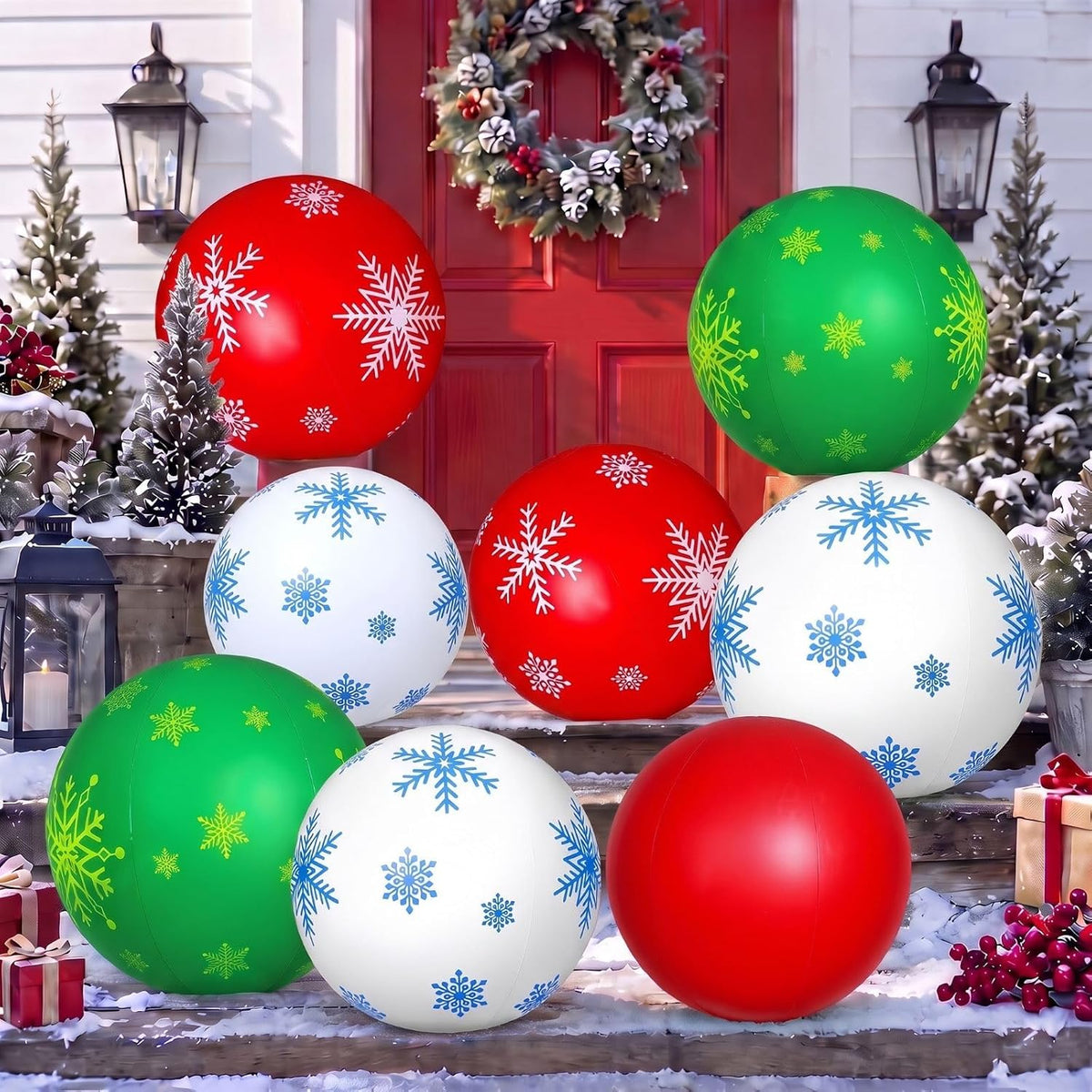 Jetec - 12 bolas inflables gigantes de Navidad para exteriores, 12...