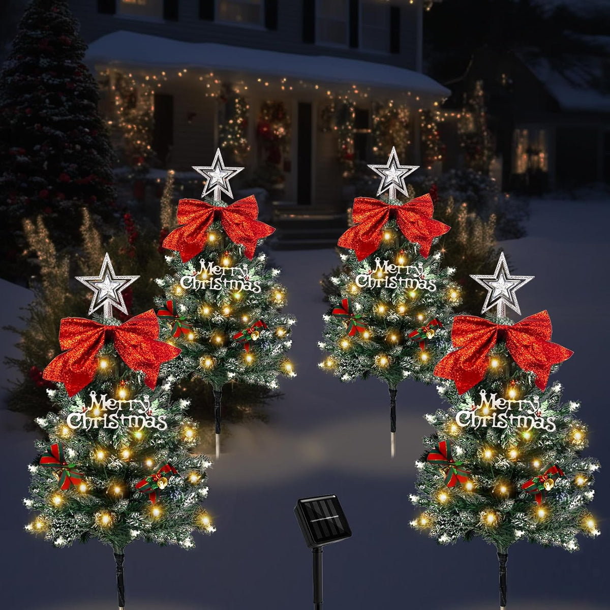 TAILERRI Luces solares de camino para árbol de Navidad, decoración...