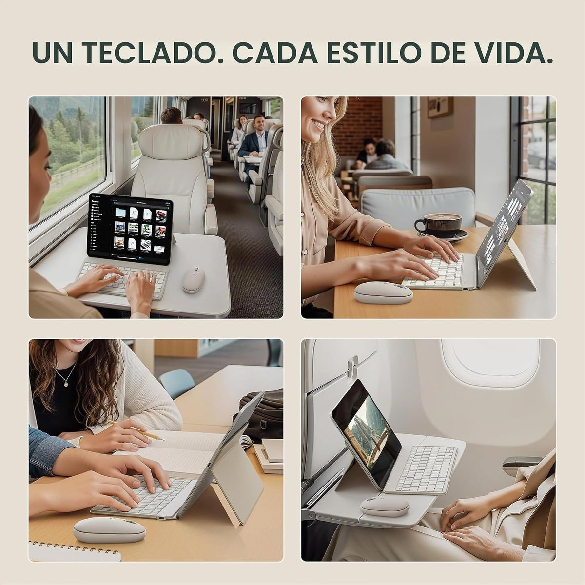 Satechi OntheGo - Teclado Bluetooth con soporte ajustable, conecta...