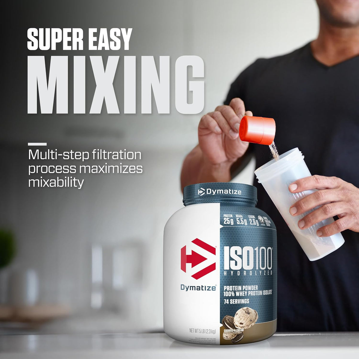 Dymatize Proteína en polvo ISO100, 100% aislado de suero de leche |...