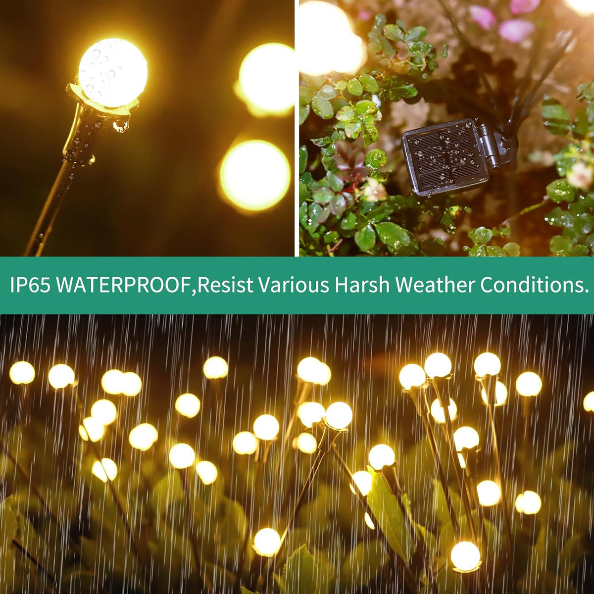 vignuto Luces solares impermeables para exteriores, 8 paquetes de 6...