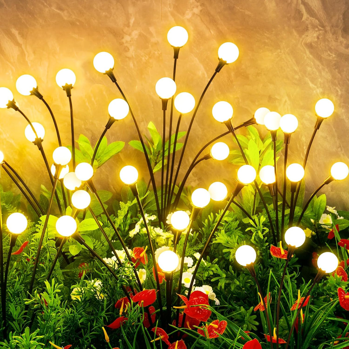 Vignuto Luces solares al aire libre resistentes al agua, paquete de...